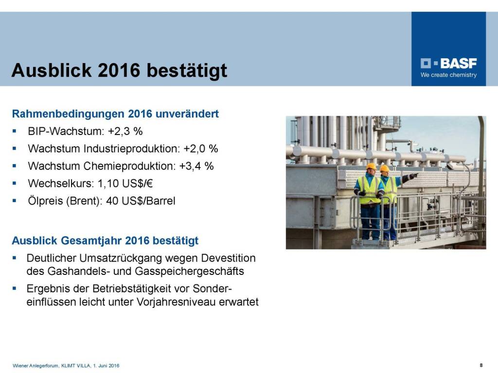 BASF - Ausblick 2016 bestätigt (06.06.2016) 