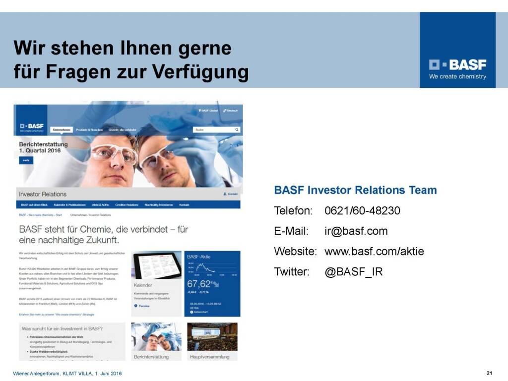 BASF - Wir stehen Ihnen gerne für Fragen zur Verfügung (06.06.2016) 