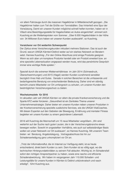 Uniqa Landesdirektion Kärnten/Osttirol klare Nummer eins, Seite 2/4, komplettes Dokument unter http://boerse-social.com/static/uploads/file_1170_uniqa_landesdirektion_karntenosttirol_klare_nummer_eins.pdf (06.06.2016) 