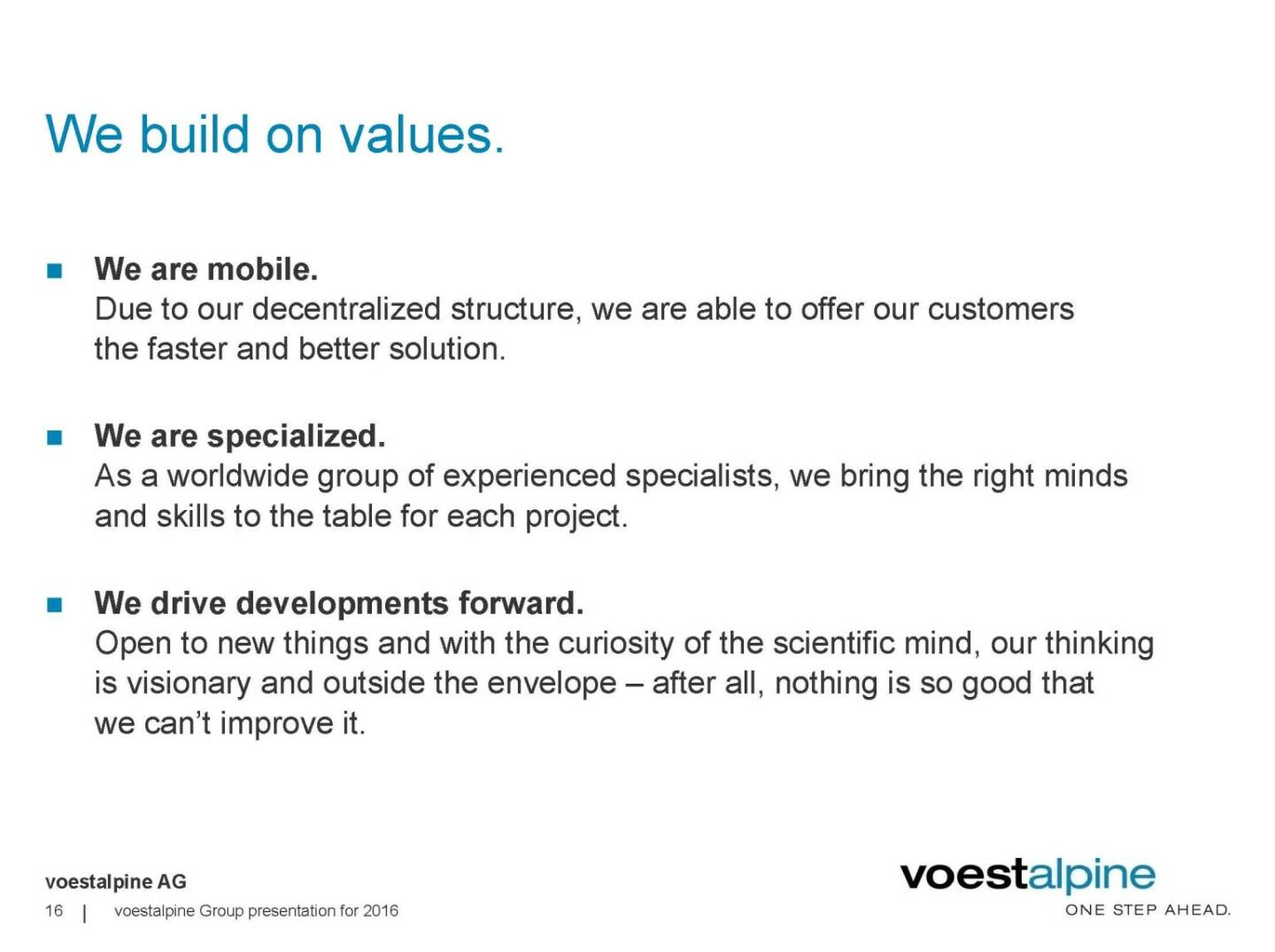 voestalpine - We buidl on values