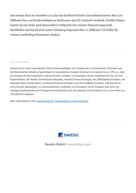 Savedo erhält  Zins-Award 2016, Seite 2/2, komplettes Dokument unter http://boerse-social.com/static/uploads/file_1183_savedo_erhalt_zins-award_2016.pdf (08.06.2016) 