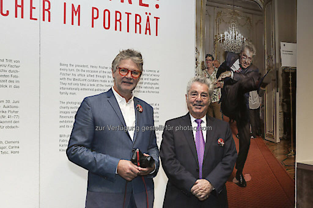 Peter Coeln (WestLicht-Betreiber), Heinz Fischer (Bundespräsident) :  Pressekonferenz zu „Bitte – Danke! Heinz Fischer im Porträt“ im Fotomuseum WestLicht : Fotocredit: Marlene Fröhlich / Lux und Lumen, © Aussender (15.06.2016) 