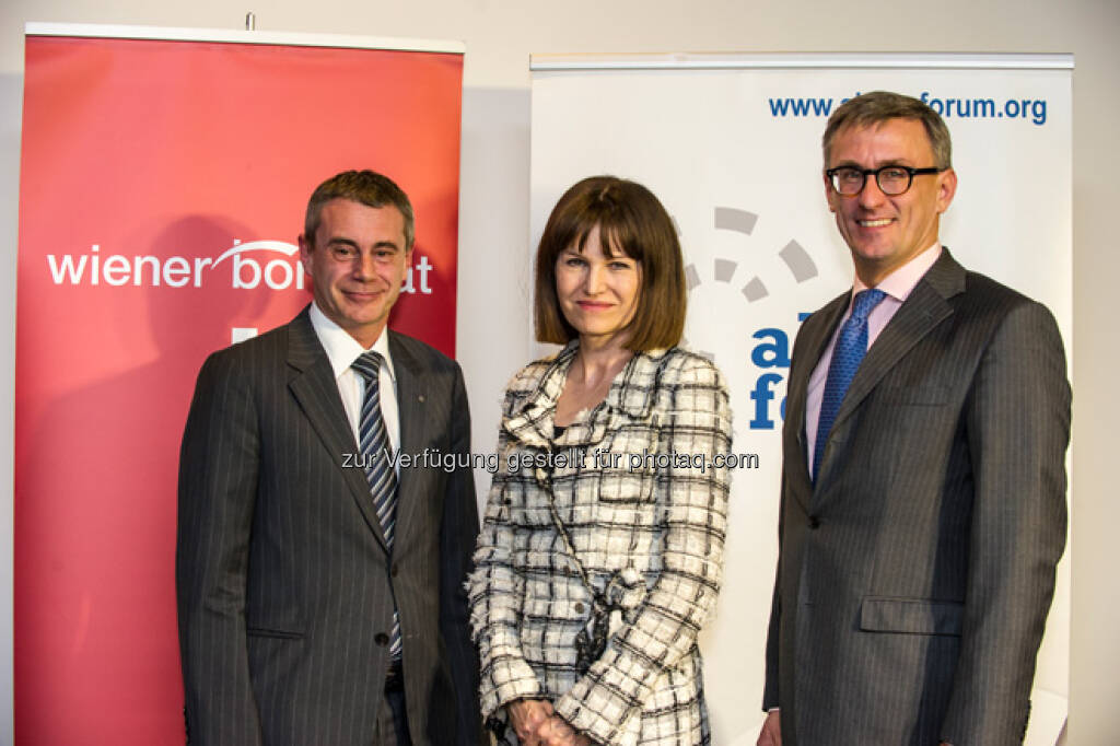 Heinrich Schaller, Birgit Kuras, Robert Ottel, mehr Bilder vom 27. FCC unter http://www.wienerborse.at/service/events/financial-community-club-16042013.html, © FCC (18.04.2013) 