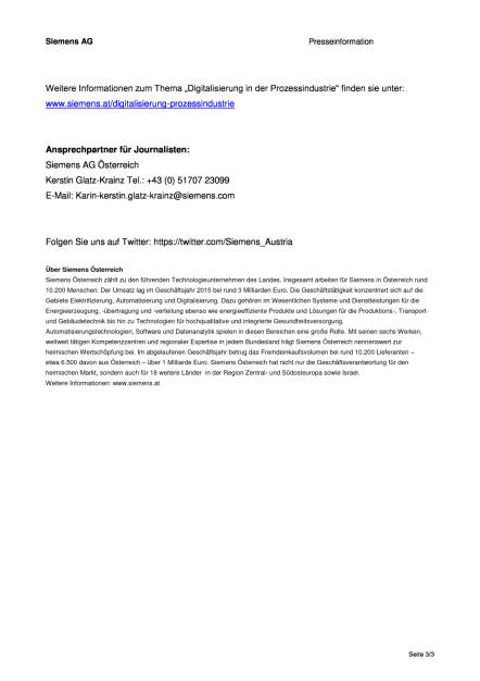Siemens: Industrie 4.0 Bioprozess-Pilotanlage in Wien, Seite 3/3, komplettes Dokument unter http://boerse-social.com/static/uploads/file_1242_siemens_industrie_40_bioprozess-pilotanlage_in_wien.pdf (21.06.2016) 