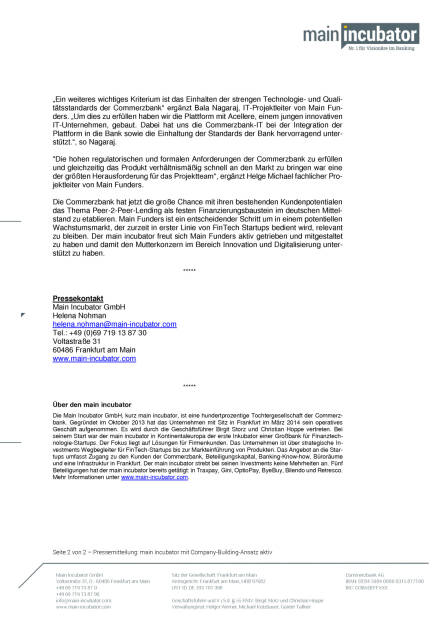 main incubator auch mit Company-Building-Ansatz aktiv, Seite 2/2, komplettes Dokument unter http://boerse-social.com/static/uploads/file_1245_main_incubator_auch_mit_company-building-ansatz_aktiv.pdf (21.06.2016) 