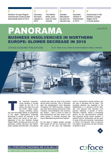 Coface: Insolvenzen: Positive Trends in Deutschland, den Niederlanden und Schweden, Seite 1/10, komplettes Dokument unter http://boerse-social.com/static/uploads/file_1294_coface_insolvenzen_positive_trends_in_deutschland_den_niederlanden_und_schweden.pdf (29.06.2016) 