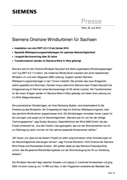 Siemens Onshore-Windturbinen für Sachsen, Seite 1/2, komplettes Dokument unter http://boerse-social.com/static/uploads/file_1296_siemens_onshore-windturbinen_fur_sachsen.pdf (29.06.2016) 