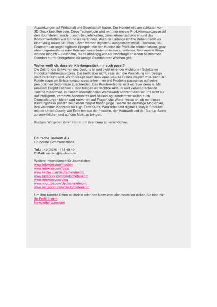 Deutsche Telekom: Fashion Fusion – Kleidung wird digital, Seite 2/2, komplettes Dokument unter http://boerse-social.com/static/uploads/file_1299_deutsche_telekom_fashion_fusion_kleidung_wird_digital.pdf (29.06.2016) 