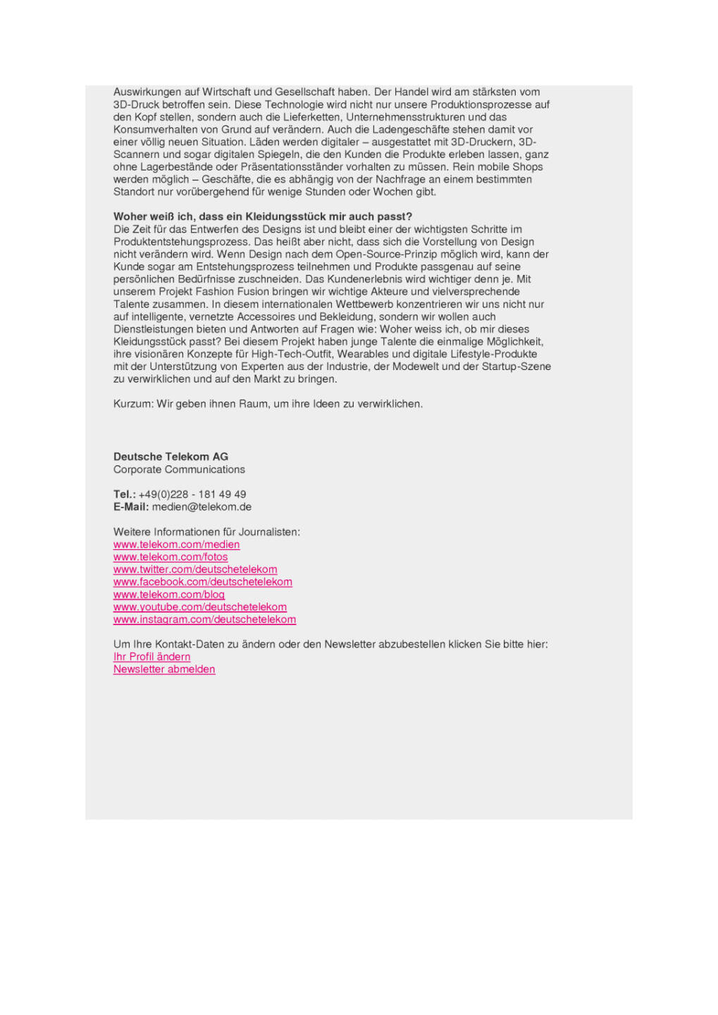 Deutsche Telekom: Fashion Fusion &ndash; Kleidung wird digital, Seite 2/2, komplettes Dokument unter http://boerse-social.com/static/uploads/file_1299_deutsche_telekom_fashion_fusion_kleidung_wird_digital.pdf
