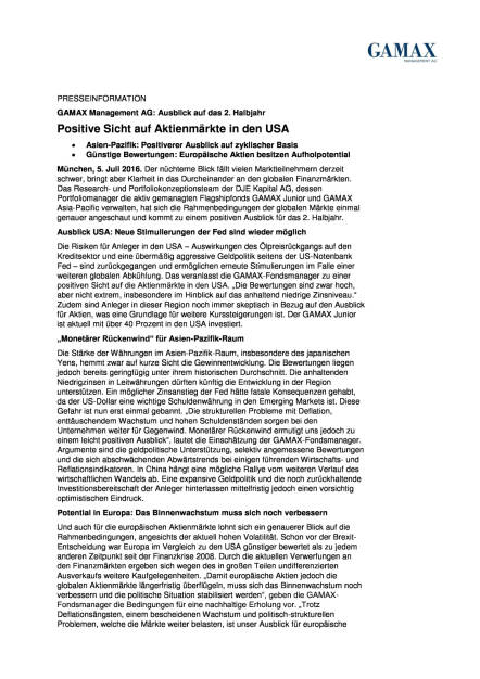 Gamax: Positive Sicht auf Aktienmärkte in den USA, Seite 1/2, komplettes Dokument unter http://boerse-social.com/static/uploads/file_1334_gamax_positive_sicht_auf_aktienmarkte_in_den_usa.pdf (05.07.2016) 