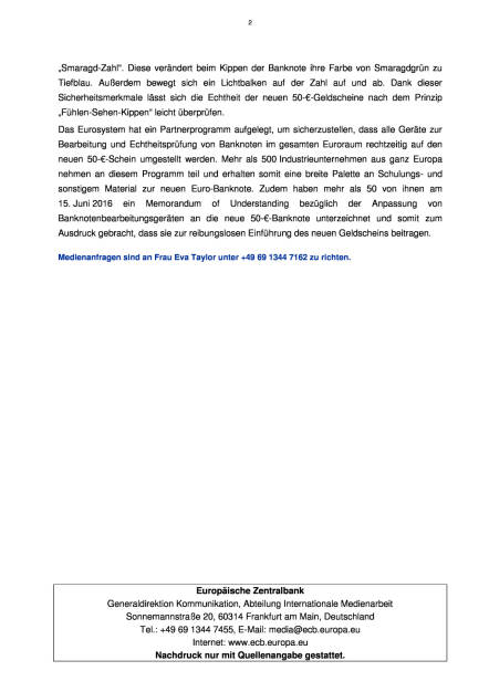 OeNB: EZB stellt neue 50-€-Banknote vor, Seite 2/2, komplettes Dokument unter http://boerse-social.com/static/uploads/file_1336_oenb_ezb_stellt_neue_50--banknote_vor.pdf (05.07.2016) 