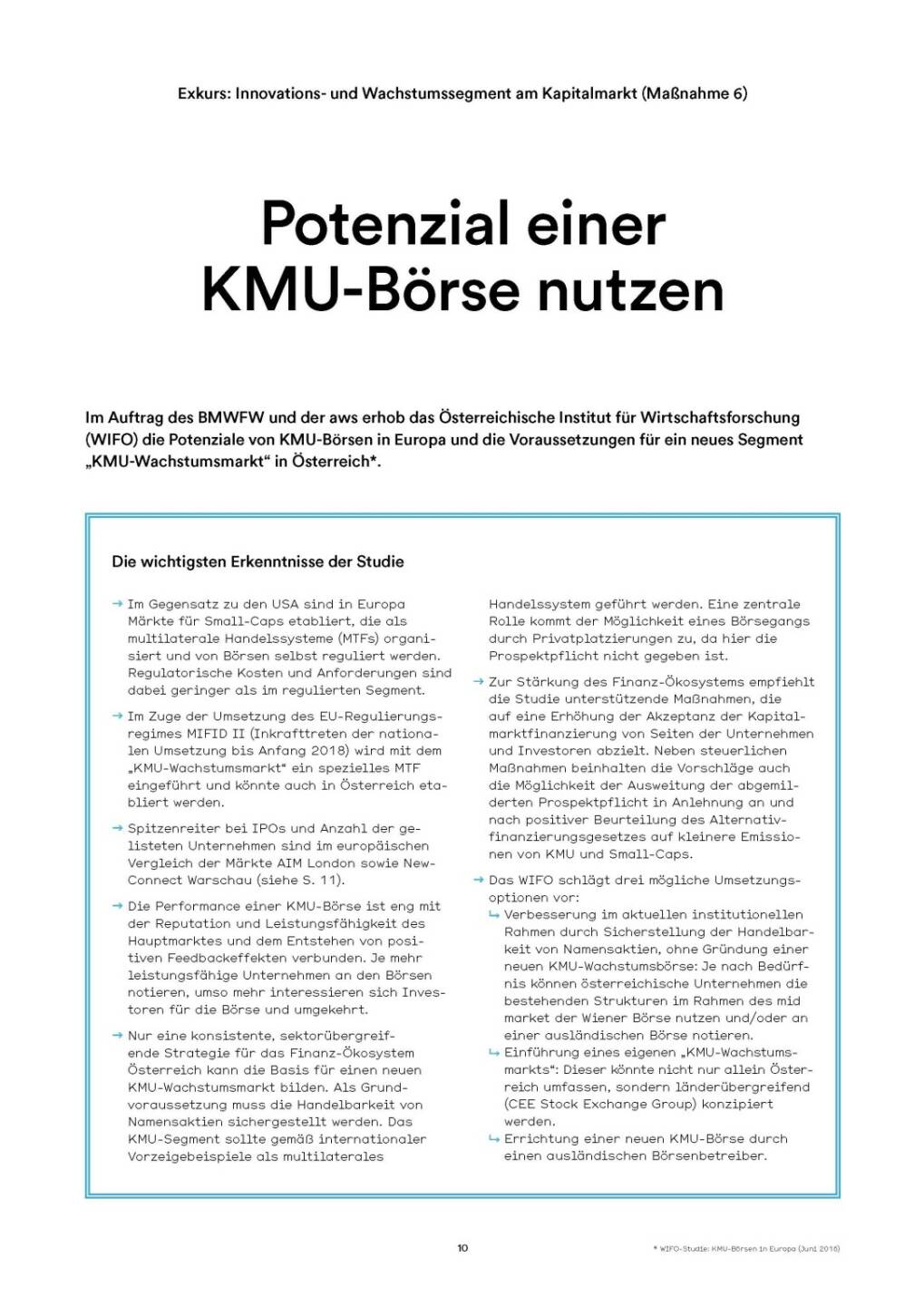 Potenzial einer KMU-Börse nutzen