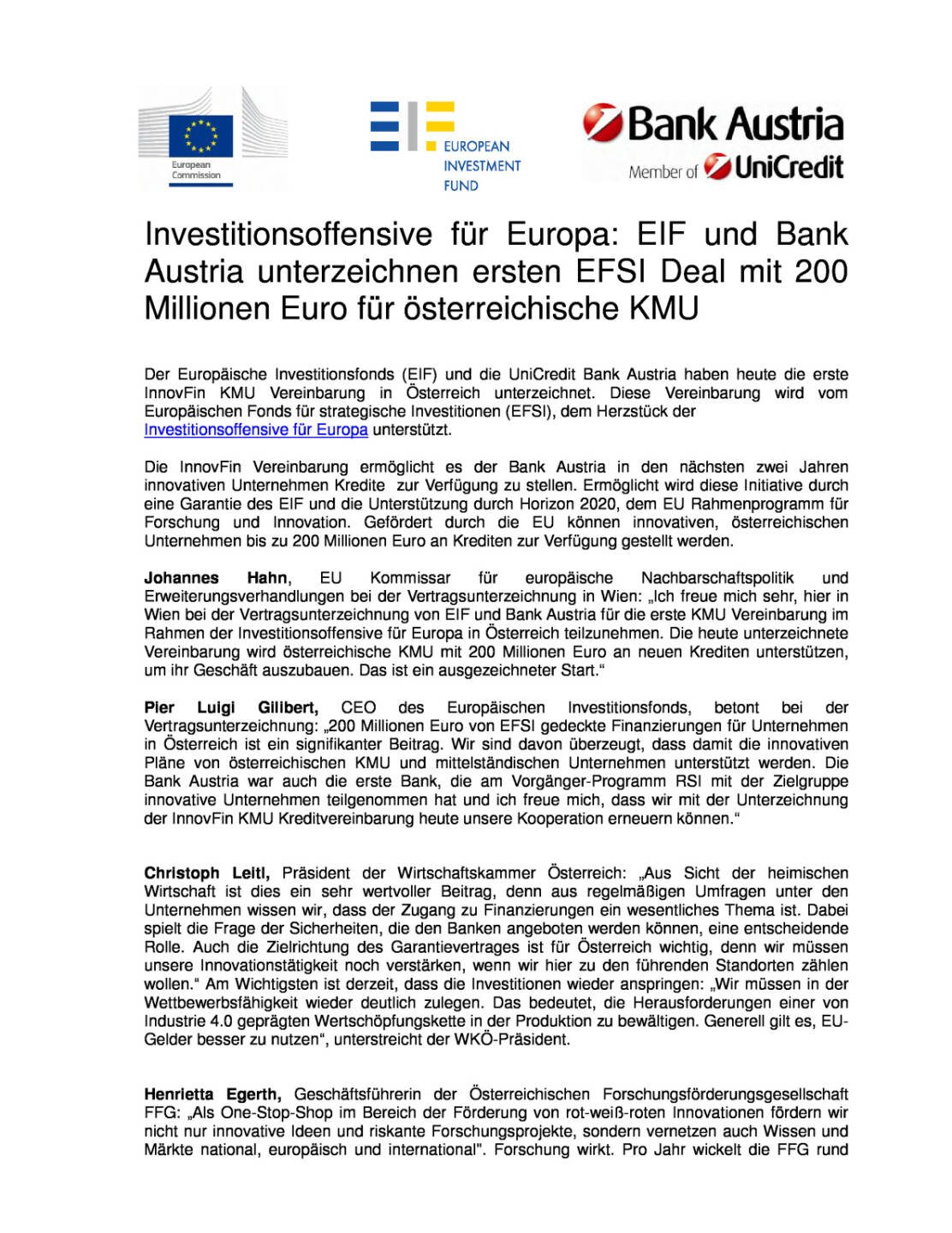 Bank Austria: Investitionsoffensive f&uuml;r Europa, Seite 1/3, komplettes Dokument unter http://boerse-social.com/static/uploads/file_1360_bank_austria_investitionsoffensive_fur_europa.pdf