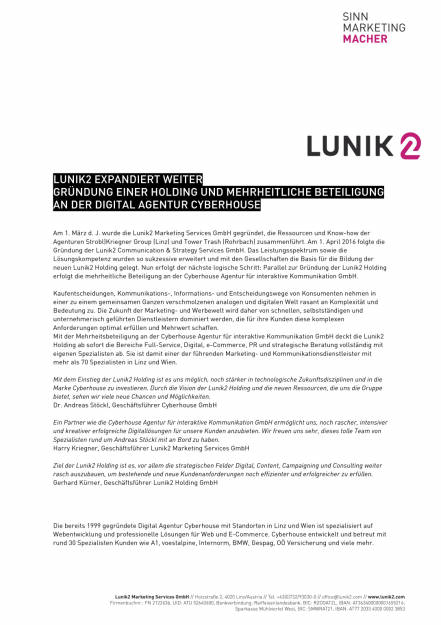 Lunik2 expandiert weiter, Seite 1/2, komplettes Dokument unter http://boerse-social.com/static/uploads/file_1368_lunik2_expandiert_weiter.pdf (09.07.2016) 