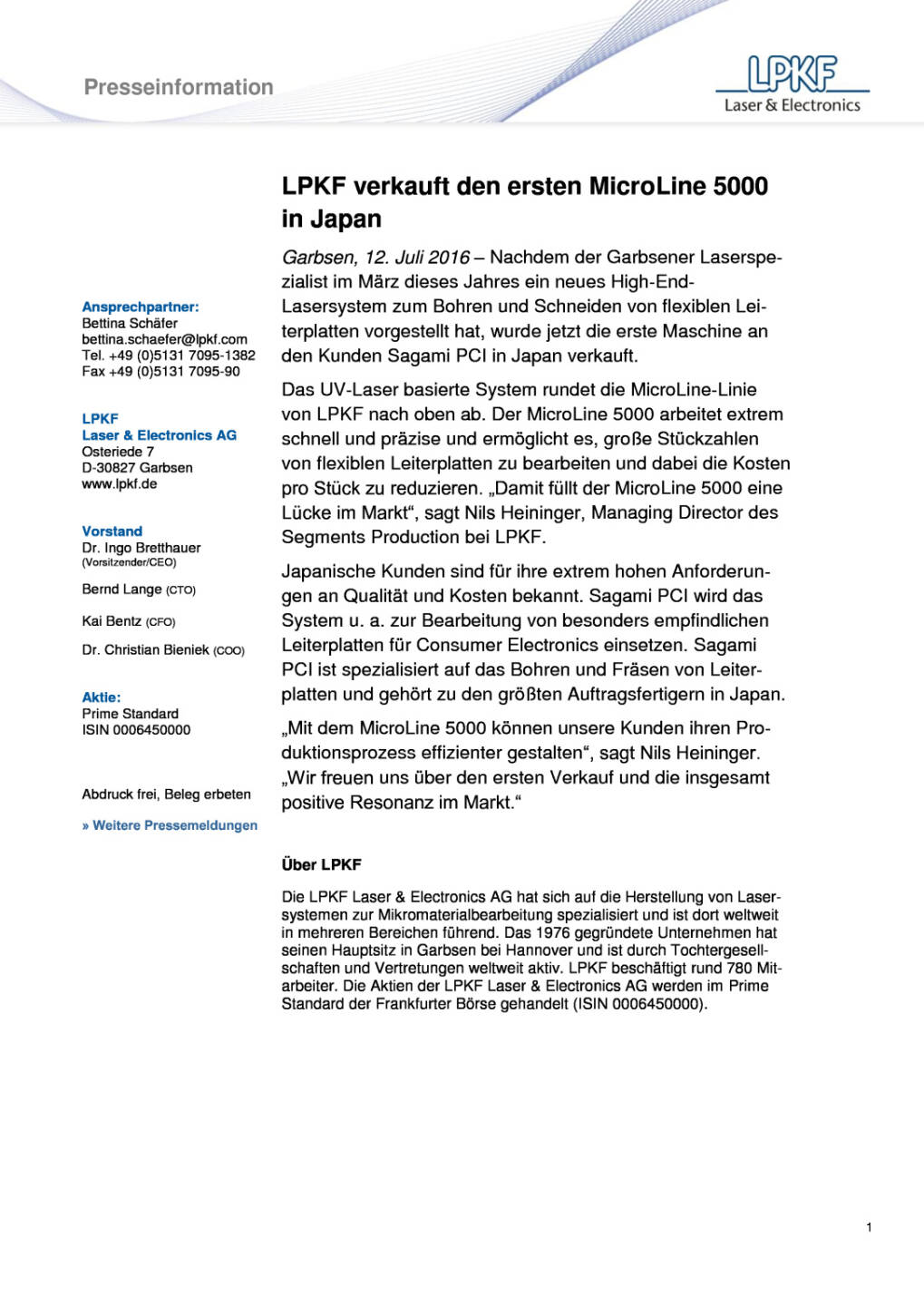 LPKF verkauft den ersten MicroLine 5000 in Japan, Seite 1/1, komplettes Dokument unter http://boerse-social.com/static/uploads/file_1389_lpkf_verkauft_den_ersten_microline_5000_in_japan.pdf