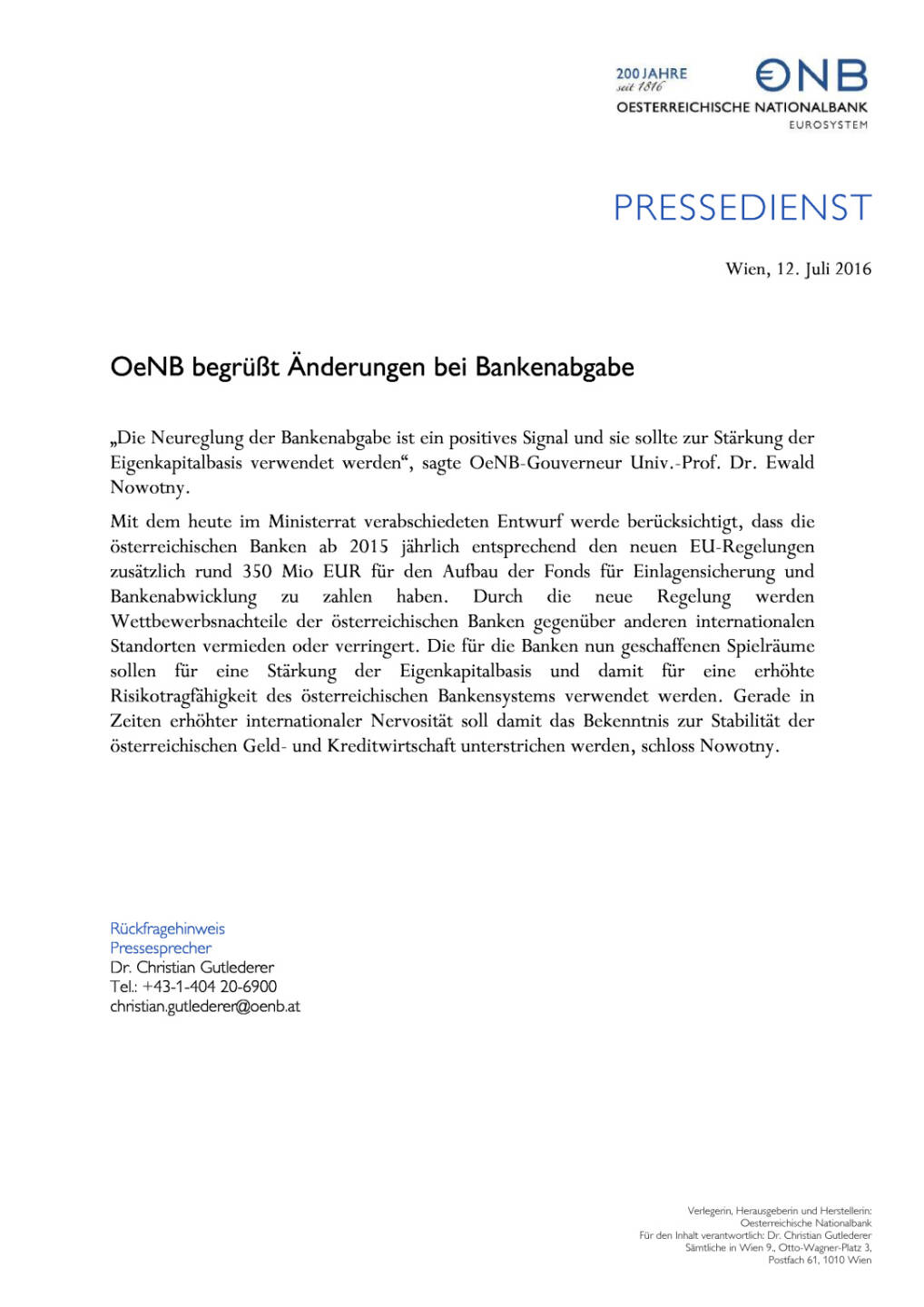 OeNB: Änderungen bei Bankenabgabe, Seite 1/1, komplettes Dokument unter http://boerse-social.com/static/uploads/file_1390_oenb_anderungen_bei_bankenabgabe.pdf