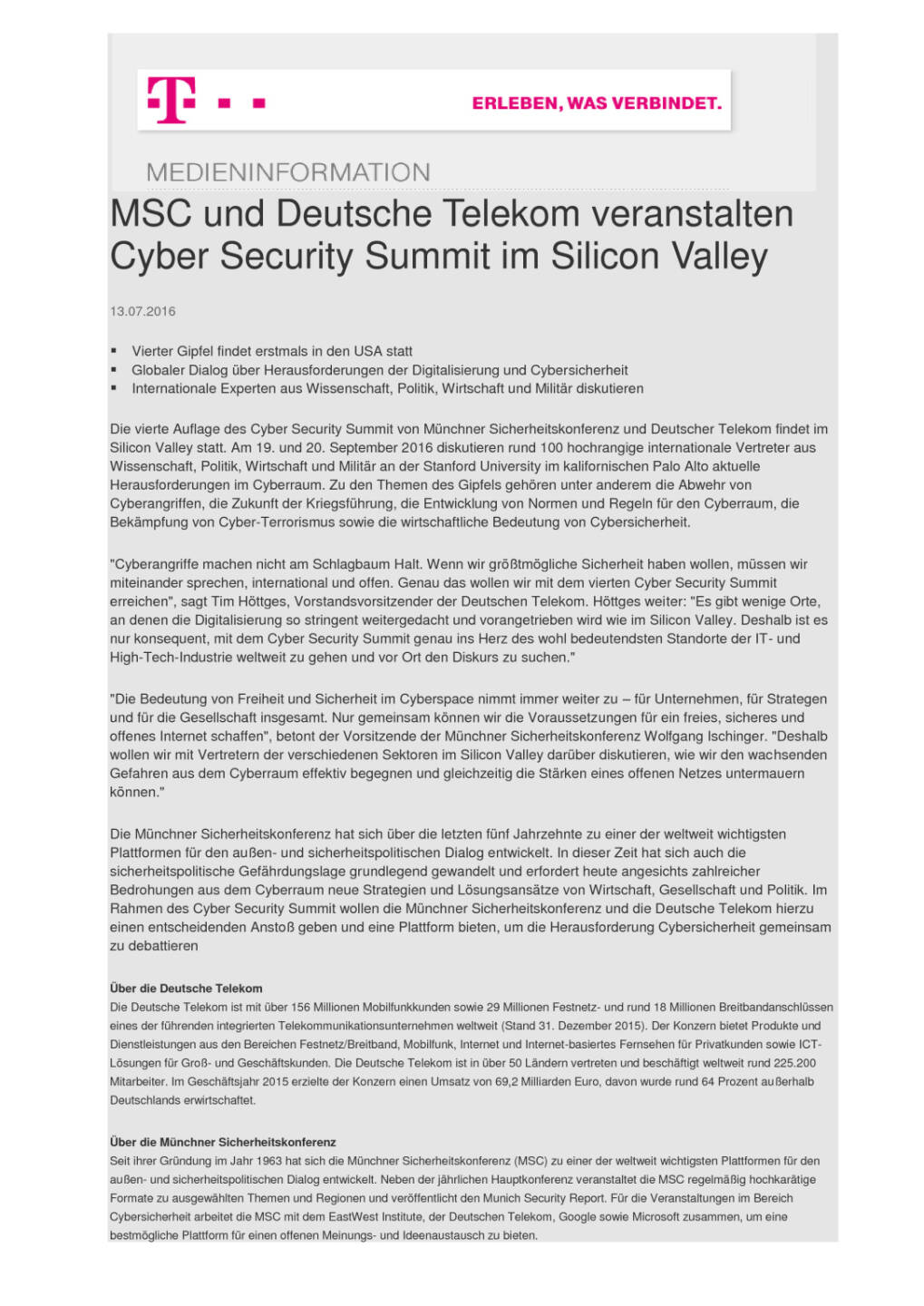 Deutsche Telekom und MSC veranstalten Cyber Security Summit im Silicon Valley, Seite 1/1, komplettes Dokument unter http://boerse-social.com/static/uploads/file_1398_deutsche_telekom_und_msc_veranstalten_cyber_security_summit_im_silicon_valley.pdf