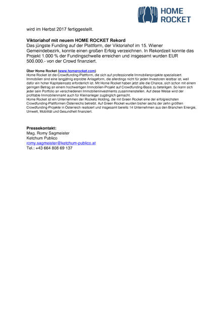 Home Rocket: Fundingprojekt Baslergasse 17, Seite 2/2, komplettes Dokument unter http://boerse-social.com/static/uploads/file_1478_home_rocket_fundingprojekt_baslergasse_17.pdf (25.07.2016) 