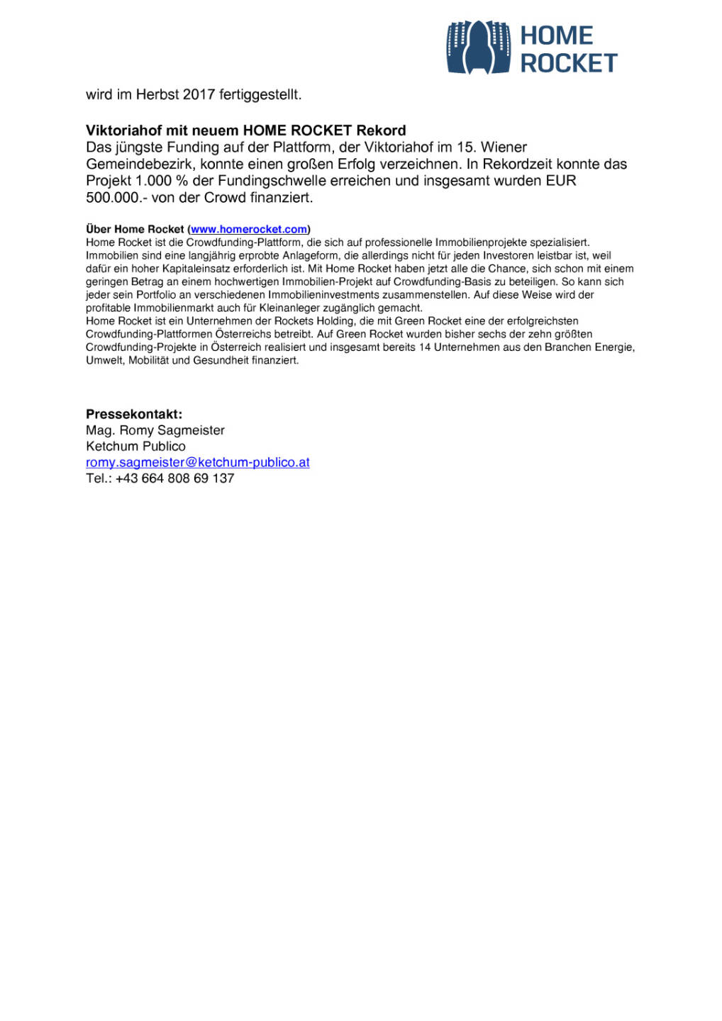 Home Rocket: Fundingprojekt Baslergasse 17, Seite 2/2, komplettes Dokument unter http://boerse-social.com/static/uploads/file_1478_home_rocket_fundingprojekt_baslergasse_17.pdf
