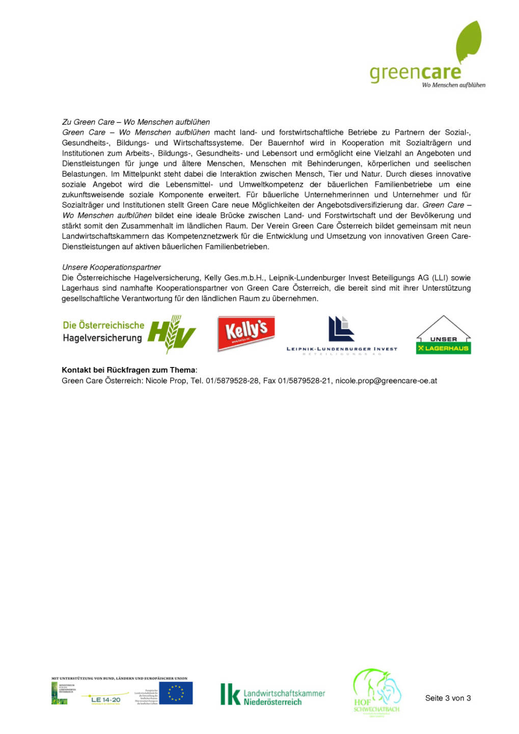 Green Care &Ouml;sterreich: Hof Schwechatbach im Helenental, Seite 3/3, komplettes Dokument unter http://boerse-social.com/static/uploads/file_1479_green_care_osterreich_hof_schwechatbach_im_helenental.pdf
