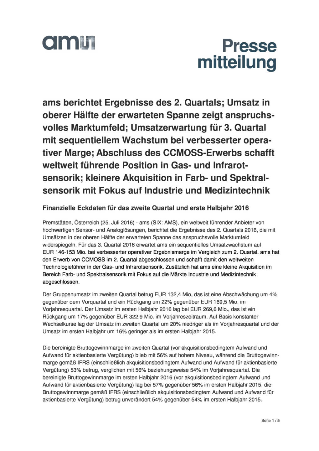 ams: 2. Quartal 2016, Seite 1/5, komplettes Dokument unter http://boerse-social.com/static/uploads/file_1481_ams_2_quartal_2016.pdf