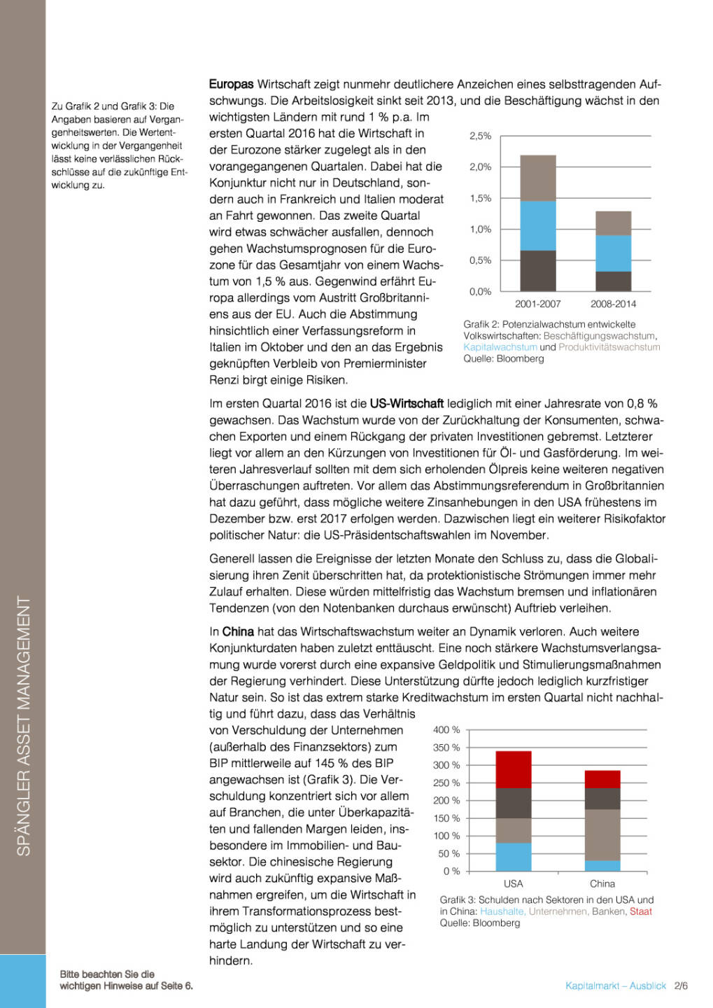 Bankhaus Sp&auml;ngler: Kapitalmarktausblick, Seite 2/6, komplettes Dokument unter http://boerse-social.com/static/uploads/file_1485_bankhaus_spangler_kapitalmarktausblick.pdf