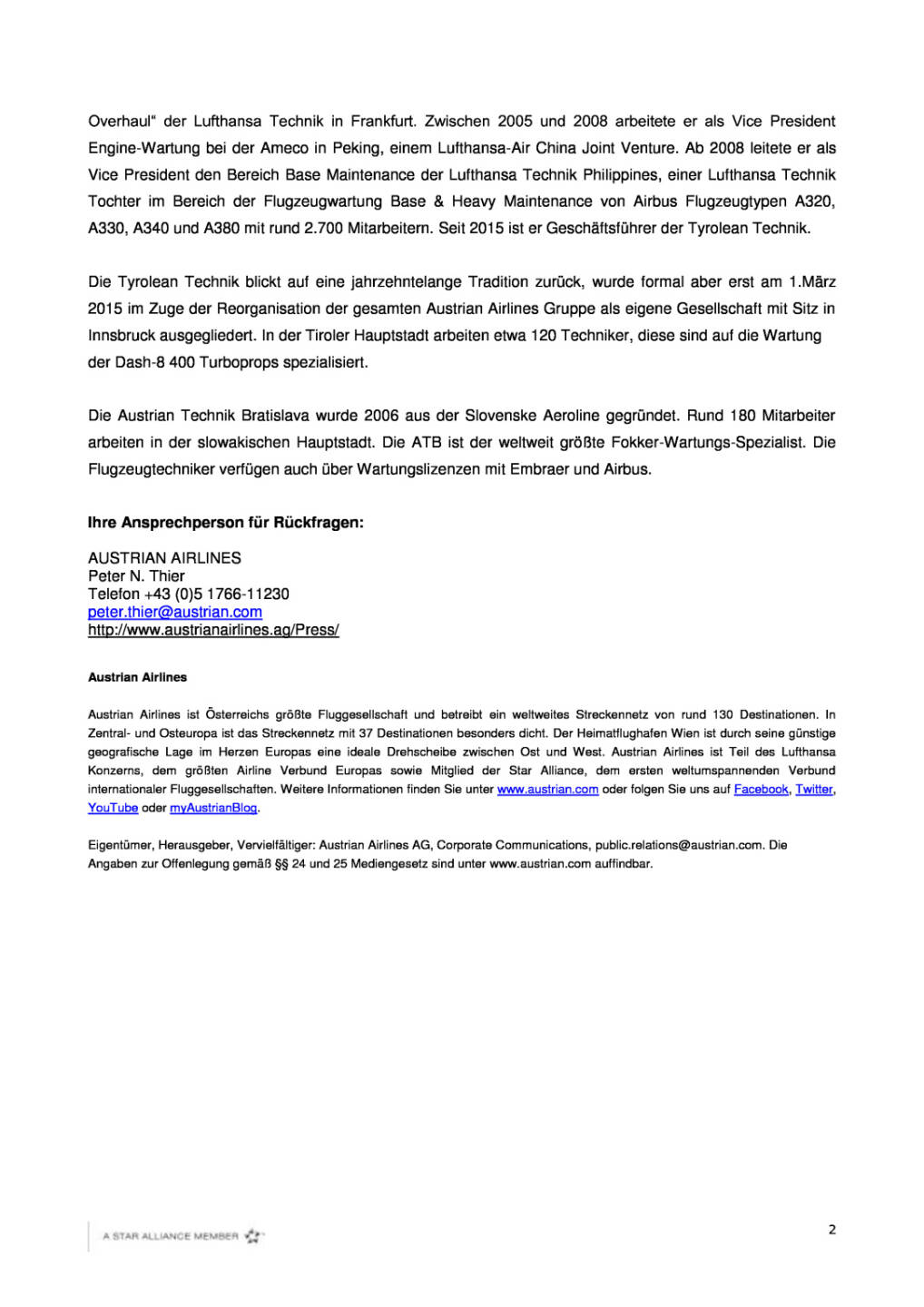 Austrian Airlines: Technikbetriebe, Seite 2/2, komplettes Dokument unter http://boerse-social.com/static/uploads/file_1487_austrian_airlines_technikbetriebe.pdf