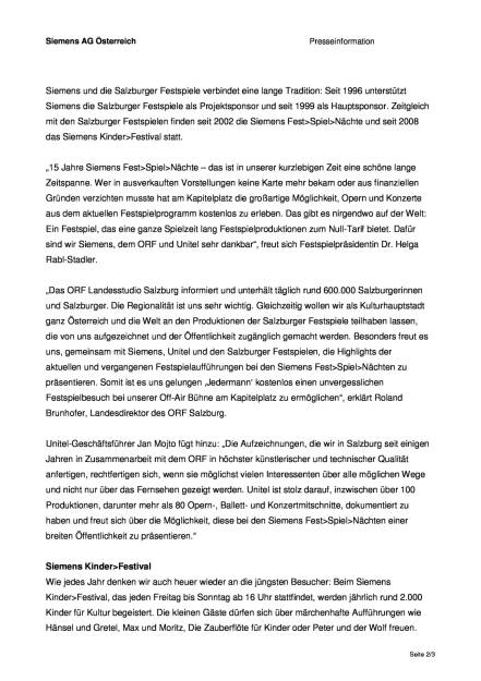 Siemens: 15 Jahre Fest>Spiel>Nächte in Salzburg, Seite 2/3, komplettes Dokument unter http://boerse-social.com/static/uploads/file_1488_siemens_15_jahre_festspielnachte_in_salzburg.pdf (26.07.2016) 