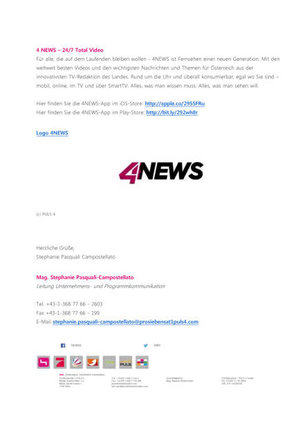 ProSiebenSat.1 Puls 4: Neuer Doku- und 4NEWS-Sender, Seite 2/2, komplettes Dokument unter http://boerse-social.com/static/uploads/file_1489_prosiebensat1_puls_4_neuer_doku-_und_4news-sender.pdf (26.07.2016) 