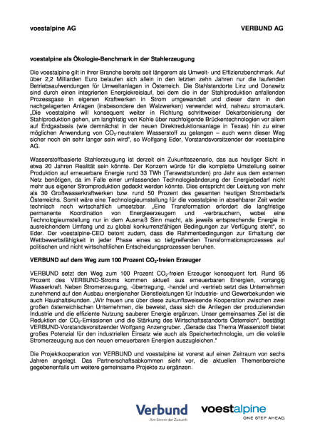 voestalpine und Verbund starten strategische Kooperationsprojekte, Seite 2/3, komplettes Dokument unter http://boerse-social.com/static/uploads/file_1503_voestalpine_und_verbund_starten_strategische_kooperationsprojekte.pdf (27.07.2016) 