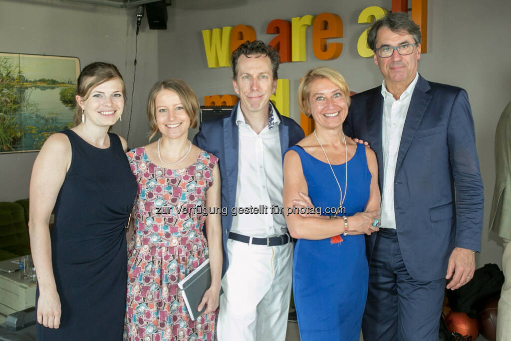 PR Team Himmelhoch Verena Leonhardt, Doris Lenhardt, Eva Mandl), Philip Rusch, Stefan Pierer (CEO KTM Industries), © Martina Draper (27.07.2016) 