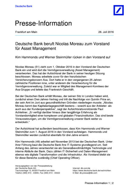 Deutsche Bank: Neue Vorstände, Seite 1/2, komplettes Dokument unter http://boerse-social.com/static/uploads/file_1522_deutsche_bank_neue_vorstande.pdf (28.07.2016) 