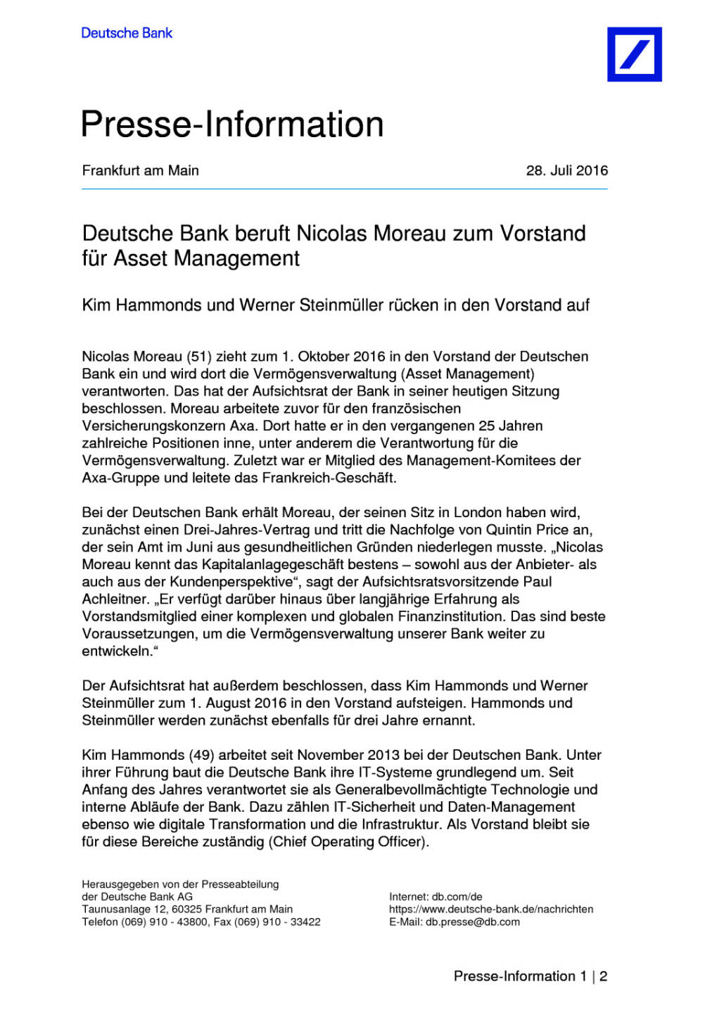 Deutsche Bank: Neue Vorstände, Seite 1/2, komplettes Dokument unter http://boerse-social.com/static/uploads/file_1522_deutsche_bank_neue_vorstande.pdf