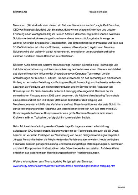 Siemens stärkt Position im Bereich Additive Manufacturing, Seite 2/3, komplettes Dokument unter http://boerse-social.com/static/uploads/file_1555_siemens_starkt_position_im_bereich_additive_manufacturing.pdf (02.08.2016) 