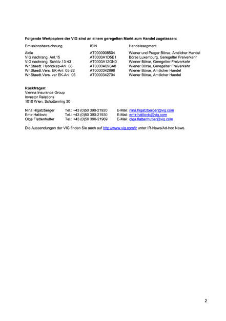 VIG Halbjahresergebnisse, Seite 2/2, komplettes Dokument unter http://boerse-social.com/static/uploads/file_1563_vig_halbjahresergebnisse.pdf (03.08.2016) 