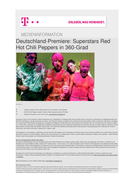 Deutsche Telekom: Superstars Red Hot Chili Peppers in 360-Grad, Seite 1/1, komplettes Dokument unter http://boerse-social.com/static/uploads/file_1580_deutsche_telekom_superstars_red_hot_chili_peppers_in_360-grad.pdf (08.08.2016) 