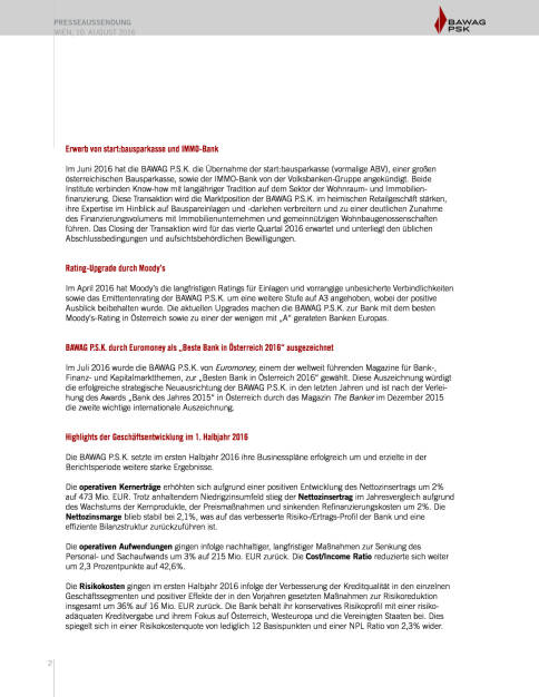 Bawag P.S.K. Halbjahresergebnis, Seite 2/10, komplettes Dokument unter http://boerse-social.com/static/uploads/file_1597_bawag_psk_halbjahresergebnis.pdf (10.08.2016) 
