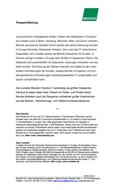 Bechtle erneuert Datacenter und erweitert Cloud-Portfolio, Seite 2/2, komplettes Dokument unter http://boerse-social.com/static/uploads/file_1601_bechtle_erneuert_datacenter_und_erweitert_cloud-portfolio.pdf (10.08.2016) 