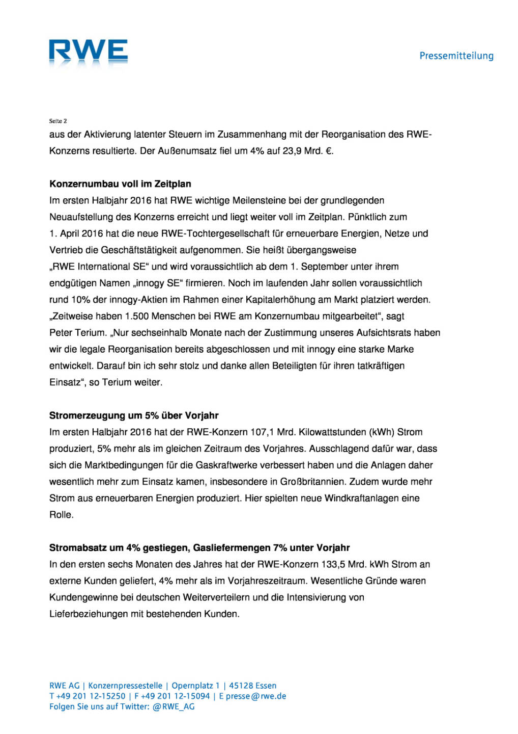 RWE: Halbjahresbilanz 2016, Seite 2/7, komplettes Dokument unter http://boerse-social.com/static/uploads/file_1605_rwe_halbjahresbilanz_2016.pdf