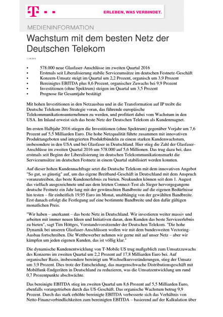 Wachstum mit dem besten Netz der Deutschen Telekom, Seite 1/6, komplettes Dokument unter http://boerse-social.com/static/uploads/file_1606_wachstum_mit_dem_besten_netz_der_deutschen_telekom.pdf (11.08.2016) 