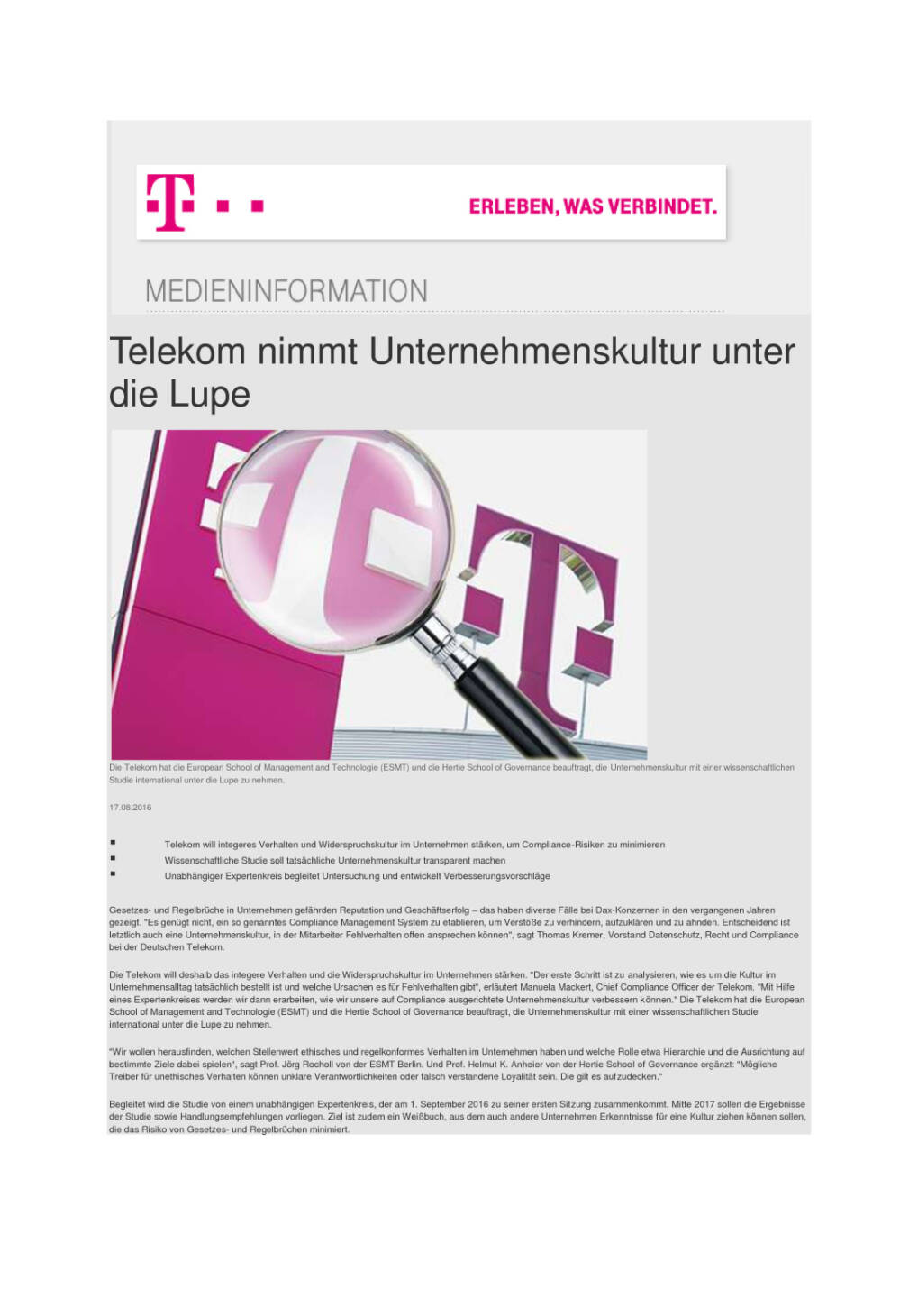 Deutsche Telekom nimmt Unternehmenskultur unter die Lupe, Seite 1/2, komplettes Dokument unter http://boerse-social.com/static/uploads/file_1625_deutsche_telekom_nimmt_unternehmenskultur_unter_die_lupe.pdf