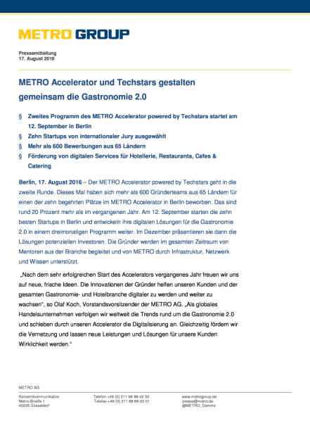 Metro Accelerator und Techstars: Gastronomie 2.0, Seite 1/3, komplettes Dokument unter http://boerse-social.com/static/uploads/file_1627_metro_accelerator_und_techstars_gastronomie_20.pdf (17.08.2016) 