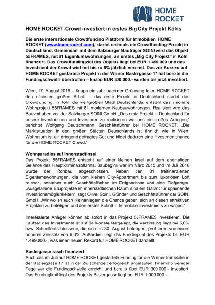 Home Rocket: Erstes Projekt in Deutschland, Seite 1/2, komplettes Dokument unter http://boerse-social.com/static/uploads/file_1631_home_rocket_erstes_projekt_in_deutschland.pdf (17.08.2016) 