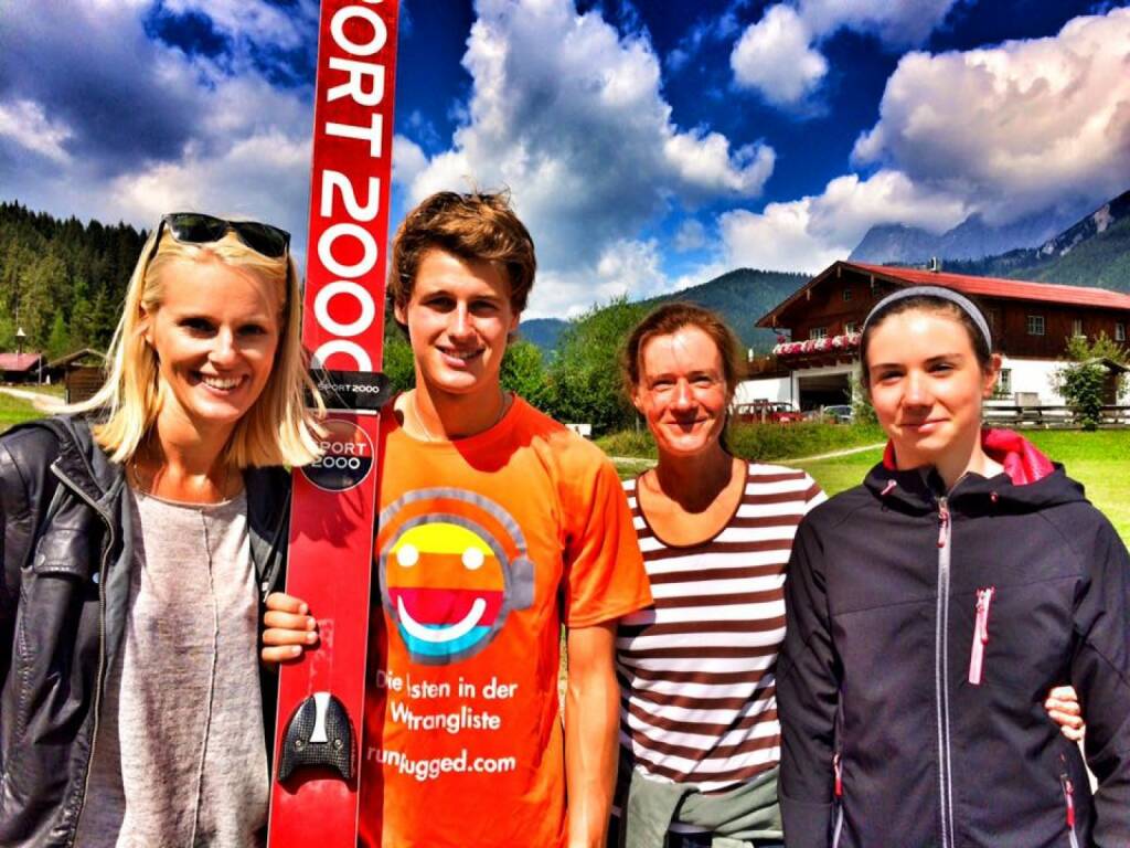 Marlene Scheidl, Paul Gerstgraser, Martina und Emily Draper für Runplugged in der Ramsau (17.08.2016) 