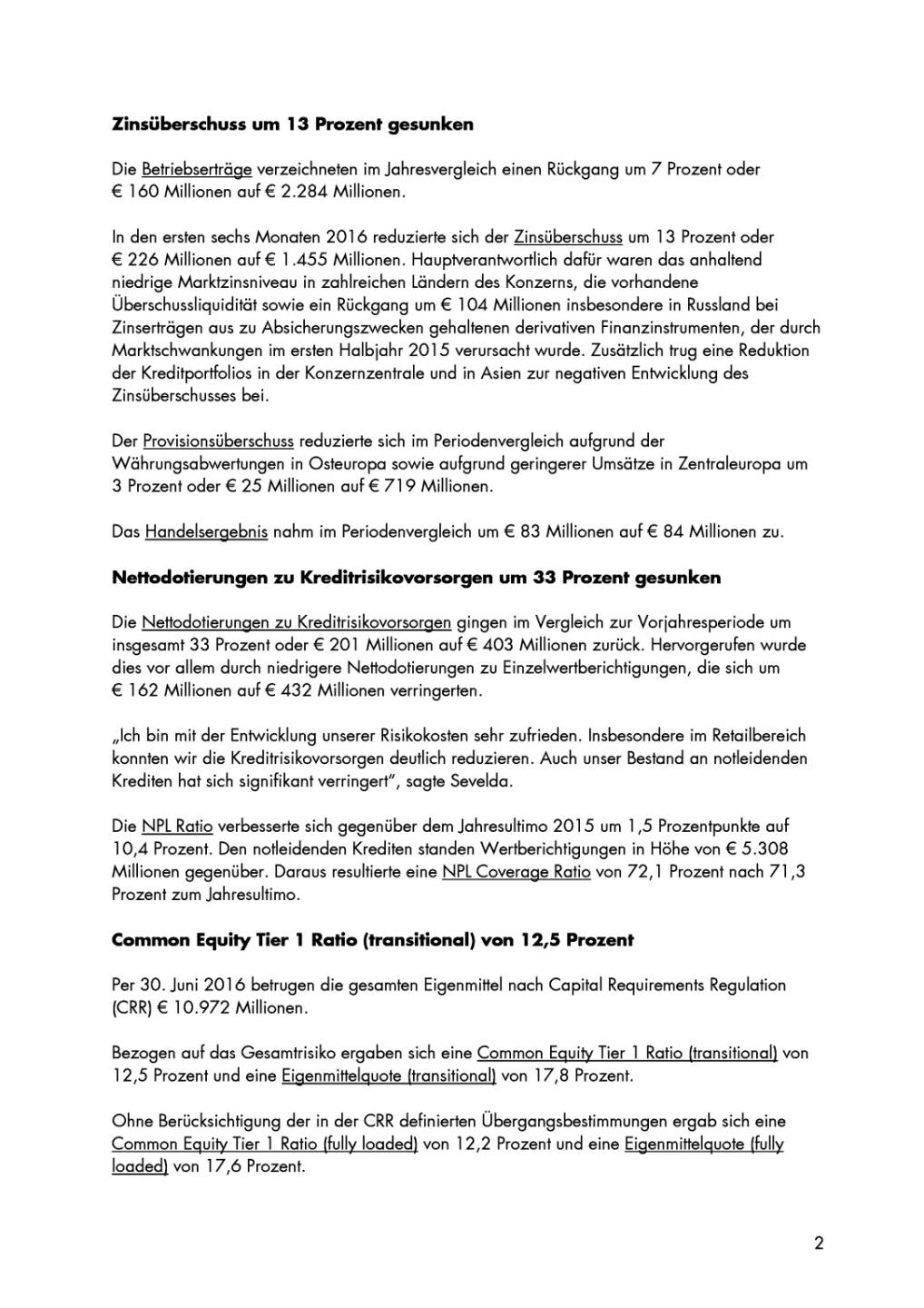 RBI: Presseinformation 1. Halbjahr 2016, Seite 2/5, komplettes Dokument unter http://boerse-social.com/static/uploads/file_1633_rbi_presseinformation_1_halbjahr_2016.pdf