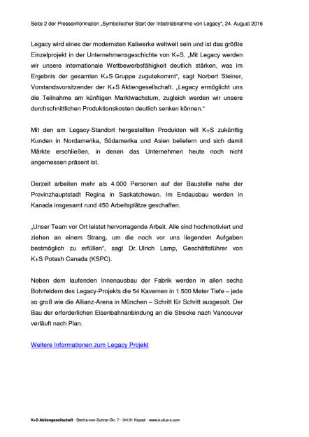 K+S Gruppe: Neues Kaliwerk in Kanada, Seite 2/3, komplettes Dokument unter http://boerse-social.com/static/uploads/file_1661_ks_gruppe_neues_kaliwerk_in_kanada.pdf (24.08.2016) 