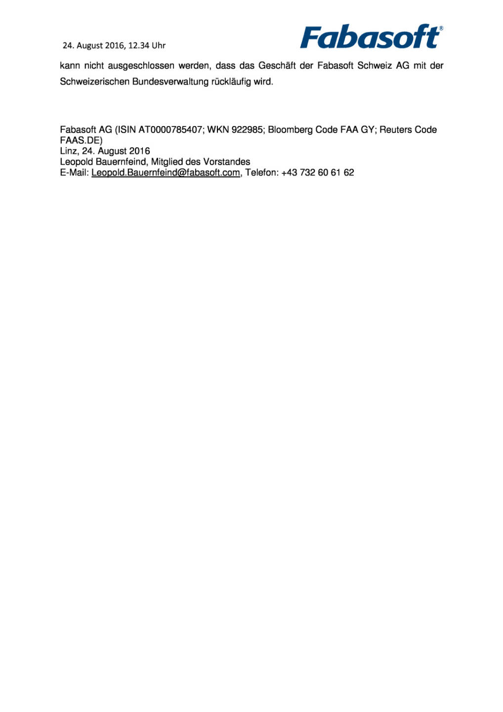 Fabasoft AG: Beschwerde bezüglich Ausschreibung zurückgewiesen, Seite 2/2, komplettes Dokument unter http://boerse-social.com/static/uploads/file_1669_fabasoft_ag_beschwerde_bezuglich_ausschreibung_zuruckgewiesen.pdf