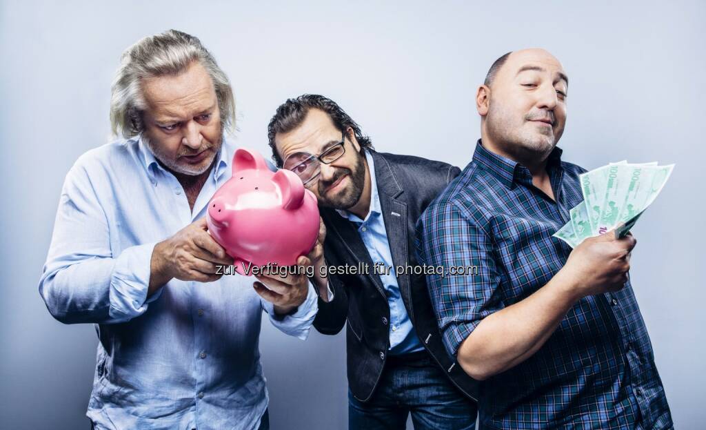 Gregor Seberg, Gerald Fleischhacker (Moderator), Rudi Roubinek : Puls 4-Formate Bist Du deppert! und Sehr witzig!? für den Publikumspreis des Österreichischen Kabarettpreises nominiert : Fotocredit: Jan Frankl, © Aussendung (25.08.2016)