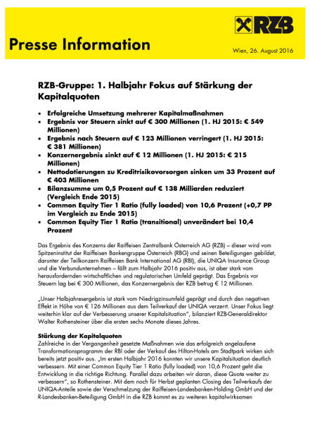 1. Halbjahr 2016 RZB, Seite 1/4, komplettes Dokument unter http://boerse-social.com/static/uploads/file_1677_1_halbjahr_2016_rzb.pdf (26.08.2016) 