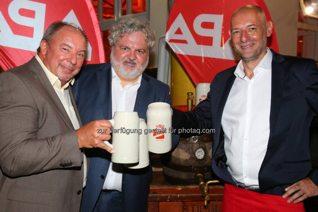 Werner Müllner, Johannes Bruckenberger und Marcus Hebein (stellvertretende APA-Chefredakteure), © APA-Fotoservice/Ludwig Schedl (30.08.2016) 